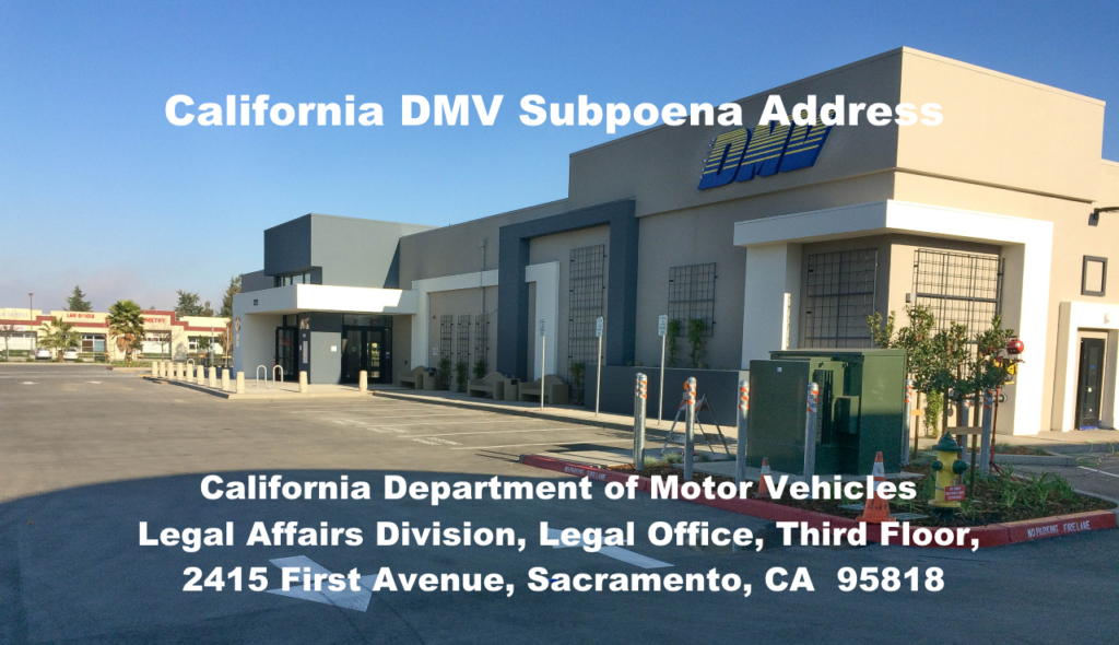 California DMV Subpoena Address