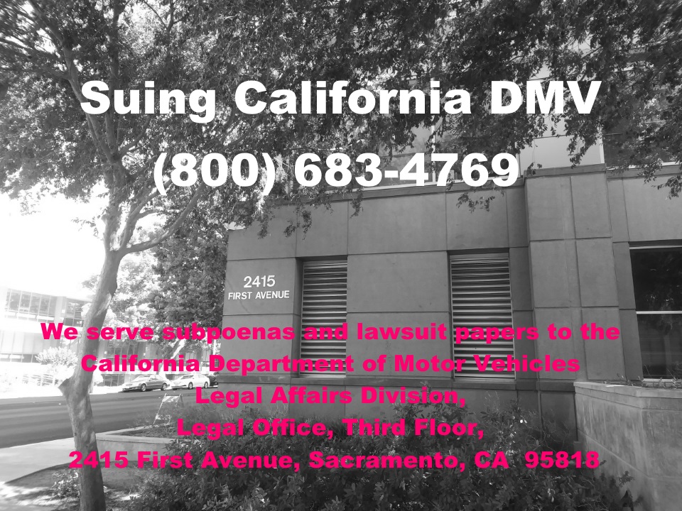 Suing California DMV