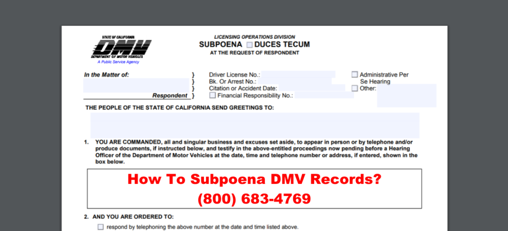 What is a DMV Subpoena